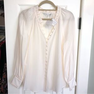 NWT Trina Turk White Silk Blouse